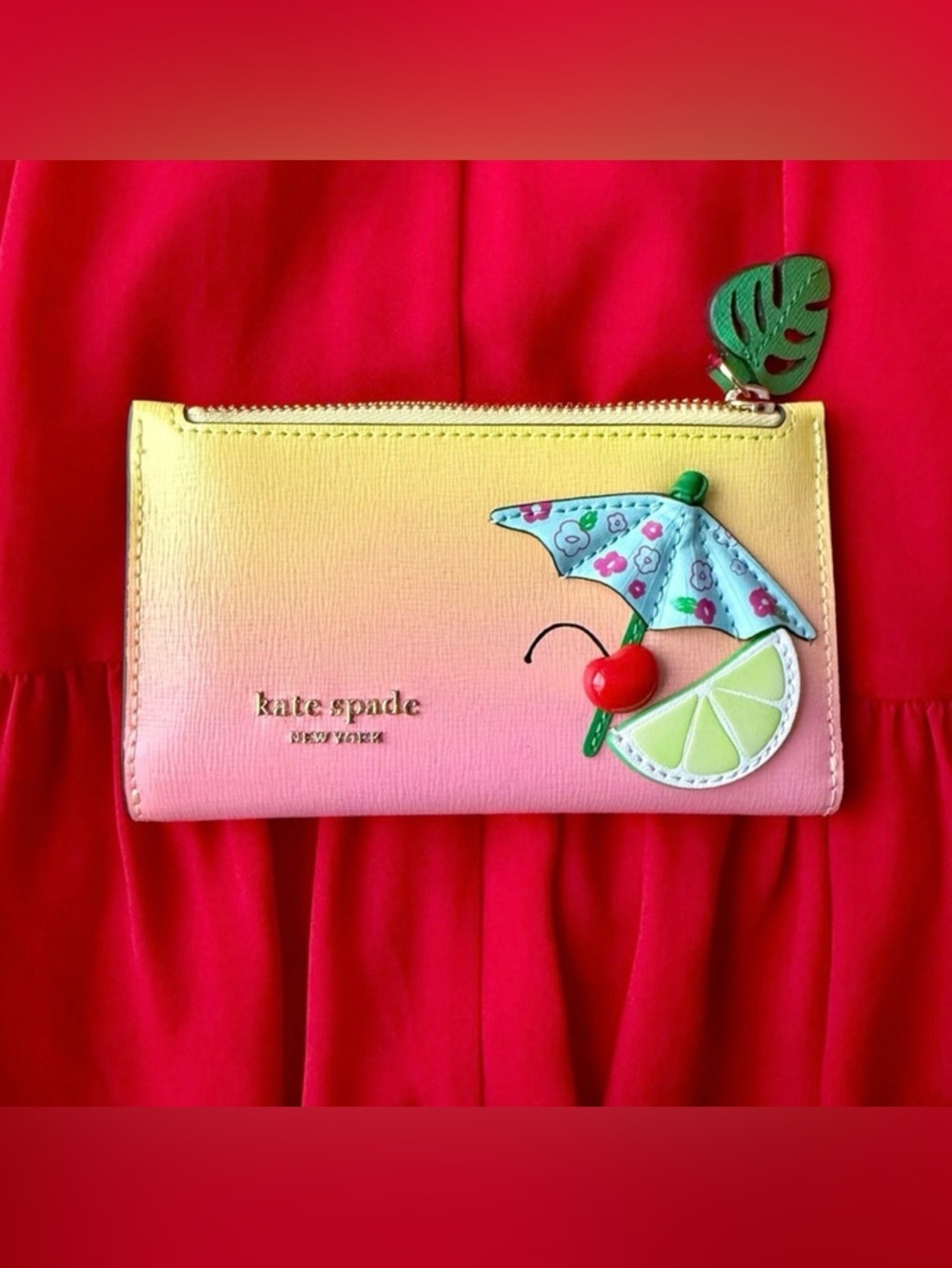 Kate Spade Playa Ombre Leather Slim Bifold Wallet